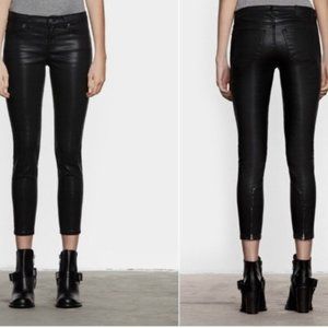 All Saints Brodie Petrol Wax-Coated Skinny…